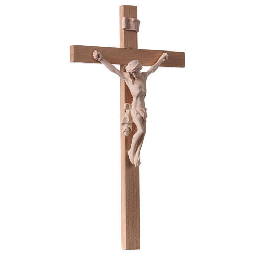 Crucifix croix droite Corps du Christ bois naturel 4