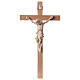 Crucifix croix droite Corps du Christ bois naturel s1