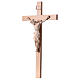 Crucifix croix droite Corps du Christ bois naturel s3