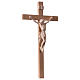 Crucifix croix droite Corps du Christ bois naturel s4