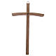 Curved natural wood cross carved s1