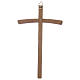 Curved natural wood cross carved s2