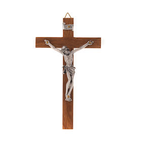 Kruzifix Holz schlau 12 x 7 Zentimeter