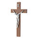 Crucifixo madeira de nogueira corpo metal s2
