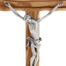 Crucifix  moderne, bois d'olivier