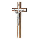 Wood crucifix with mother of pearl effect inlay s2