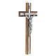 Wood crucifix with mother of pearl effect inlay s3