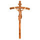 Holy Land Cross in natural olive wood, curved s1