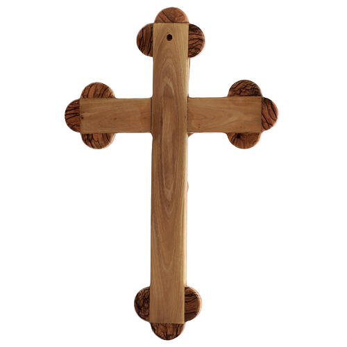 Holy Land Cross in natural olive wood, trefoil, Israel 4