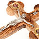 Trefoil cross crucifix in olive wood with relics 25x18 s3