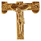 Holy Land Cross in natural olive wood, trefoil and decorated s2