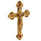 Holy Land Cross in natural olive wood, trefoil and decorated s4