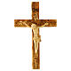 Croix decorée Terre Sainte en bois d'olivier naturel s1