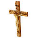 Croix decorée Terre Sainte en bois d'olivier naturel s2