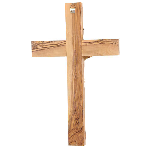 Cross in Holy Land olive wood with wavy edges 5