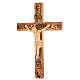 Cross in Holy Land olive wood with wavy edges s3