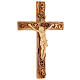 Cross in Holy Land olive wood with wavy edges s4