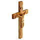 Cross in Holy Land olive wood with wavy edges s3