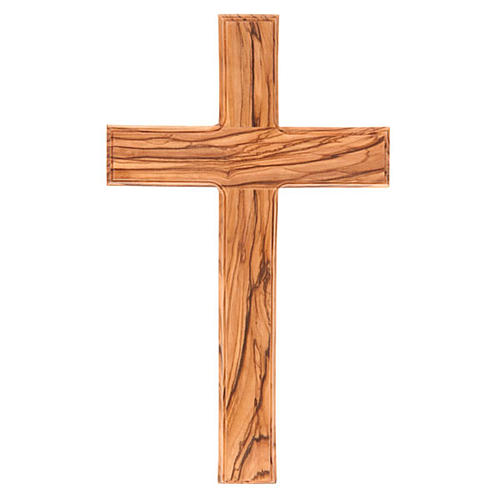 Cross in Holy Land olive wood with worked edges 1