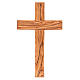 Cross in Holy Land olive wood with worked edges s1