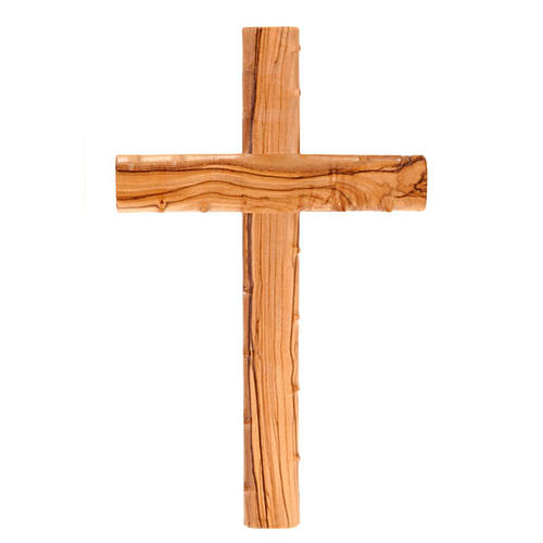 Cross in Holy Land olive wood with pointed edges 1