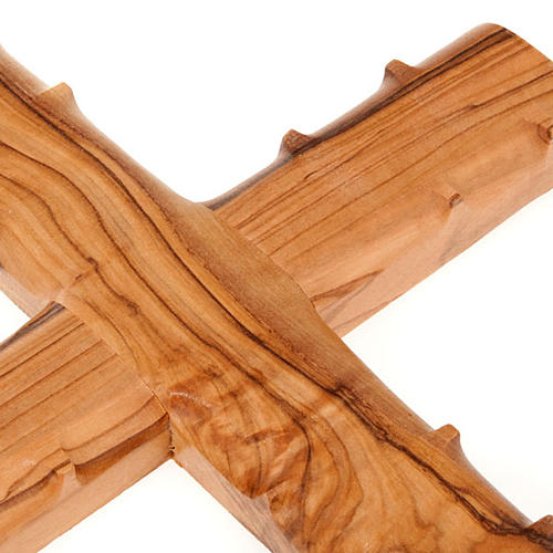 Cross in Holy Land olive wood with pointed edges 3