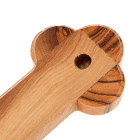 Cruz Terra Santa em oliveira natural em trevo