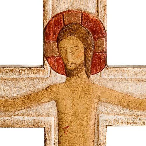 Cristo en Cruz de madera relieve blanco 2