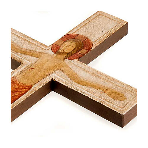 Cristo en Cruz de madera relieve blanco 3