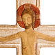 Cristo na cruz madeira relevo pintado branco s2