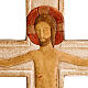 Cristo na cruz madeira relevo pintado branco s2