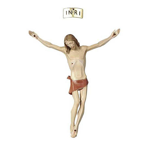 Cuerpo de Cristo estilizado de madera pintada Val Gardena 1