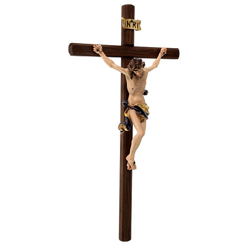 Crucifix in painted wood Leonardo style, Val Gardena 6