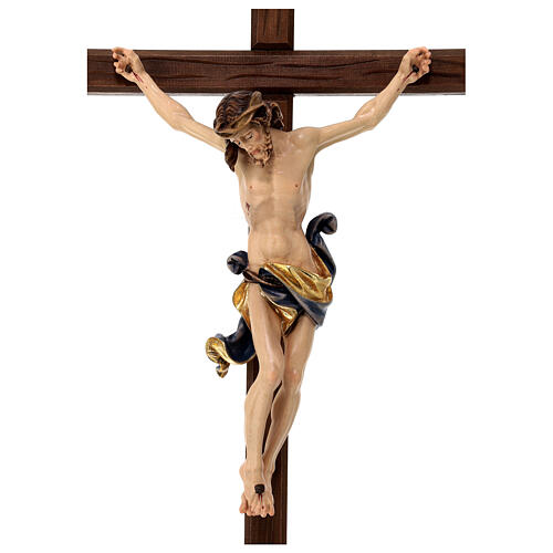 Crucifijo madera Leonardo pintada Val Gardena 2