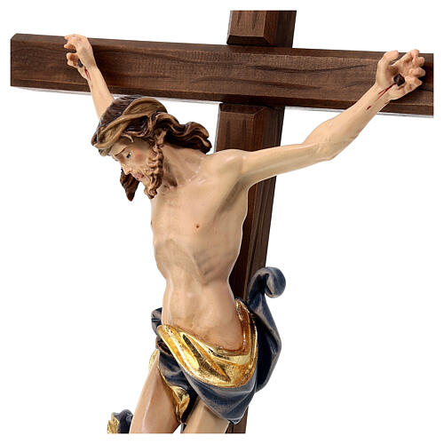 Crucifixo madeira Leonardo pintada Val Gardena 3