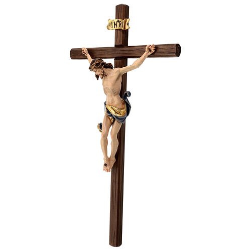 Crucifix in painted wood Leonardo style, Val Gardena 4