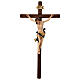 Crucifix in painted wood Leonardo style, Val Gardena s1