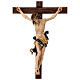 Crucifix in painted wood Leonardo style, Val Gardena s2
