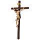 Crucifix in painted wood Leonardo style, Val Gardena s4