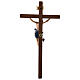 Crucifix in painted wood Leonardo style, Val Gardena s7