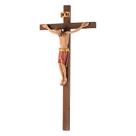 Crucifix bois peint Corps style Saint Damien