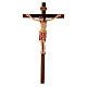 Crucifix bois peint Corps style Saint Damien s1