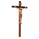 Crucifix bois peint Corps style Saint Damien s3