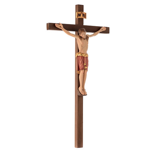 Crucifixo madeira Val Gardena pintada São Damião 3