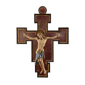 Crucifix in painted wood Cimabue style, 125cm