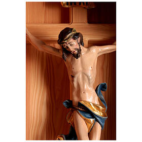 Country crucifix in varnished larch wood