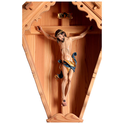 Country crucifix in varnished larch wood 3