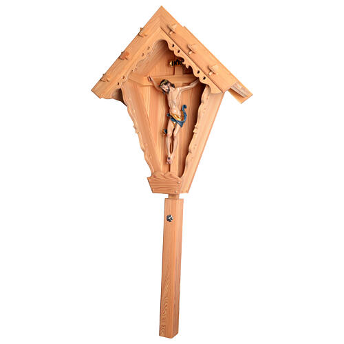 Country crucifix in varnished larch wood 9