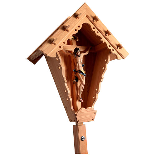 Country crucifix in varnished larch wood 8