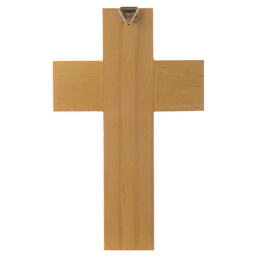 Kreuz mit Schutzengel aus emaillierten Holz. 4